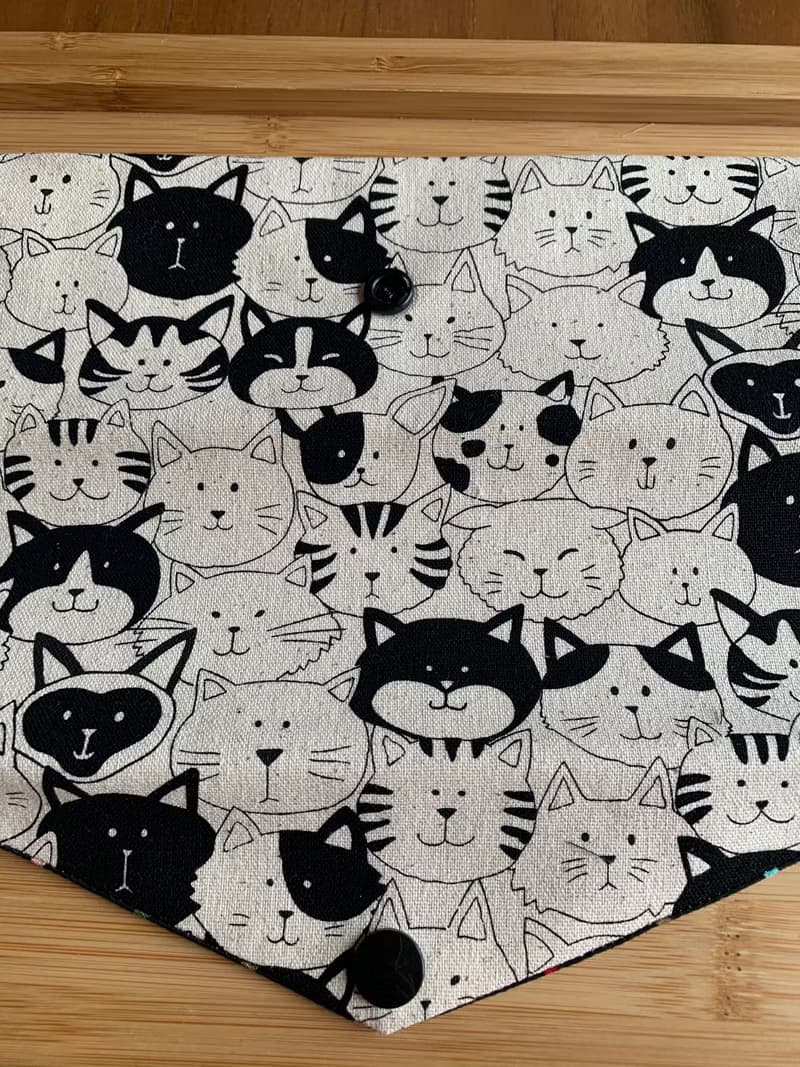 文青風環保筷袋 ~潮帥貓咪 耐看米白 收納 手作餐具袋