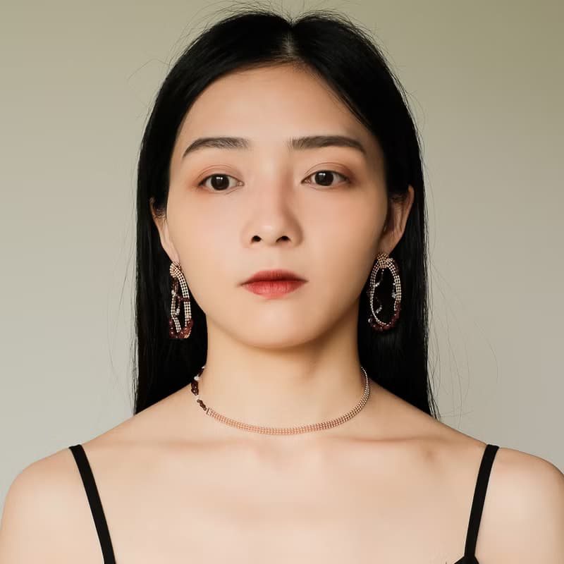 Space Ice-Magenta Mist-珠鍊冰晶石榴石手鍊 / 項鍊-厚鍍玫瑰金