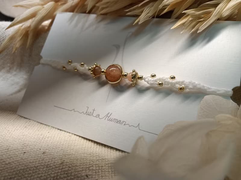 希望旅程 | 日光石 蠟線編織手環 獨特水晶飾品