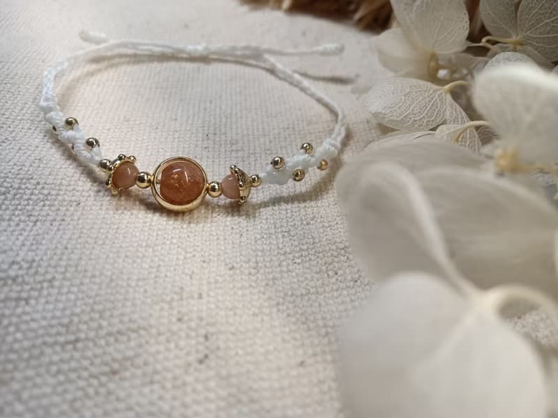 希望旅程 | 日光石 蠟線編織手環 獨特水晶飾品