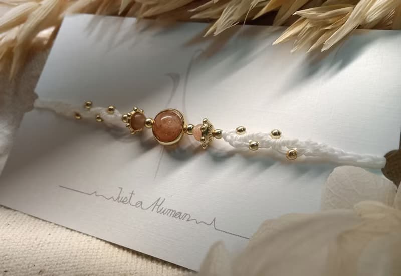 希望旅程 | 日光石 蠟線編織手環 獨特水晶飾品