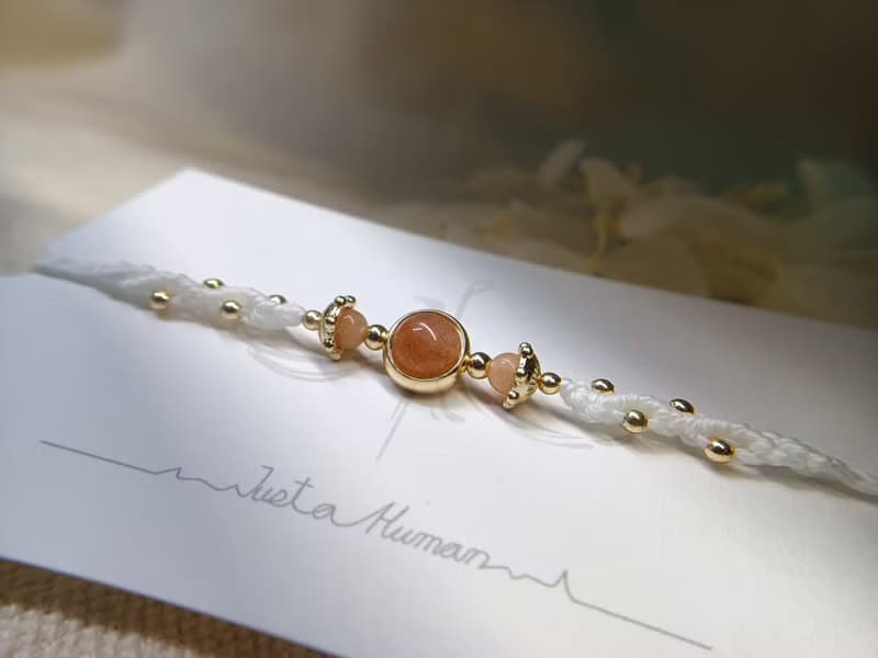 希望旅程 | 日光石 蠟線編織手環 獨特水晶飾品