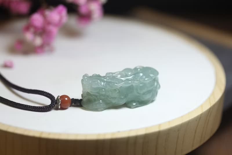 【貔貅】天然A貨翡翠 神獸吊墜 招財項鏈 闢邪呈瑞掛件 佑福吊飾