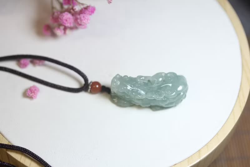 【貔貅】天然A貨翡翠 神獸吊墜 招財項鏈 闢邪呈瑞掛件 佑福吊飾