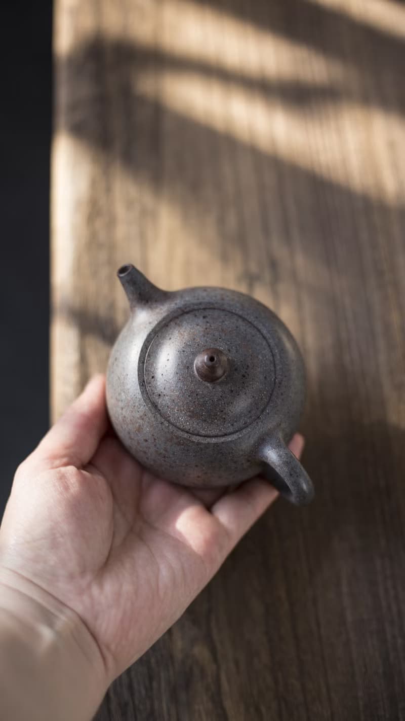 送禮紫砂壺茶壺扁笠 特高温 150cc 原矿紫泥特高温窑变 老味十足