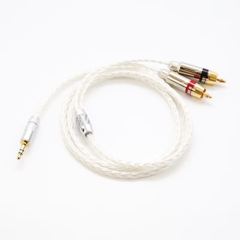 【川木】日本HIFI 無氧銅鍍純銀 3.5mm 立體轉 2rca【W300】