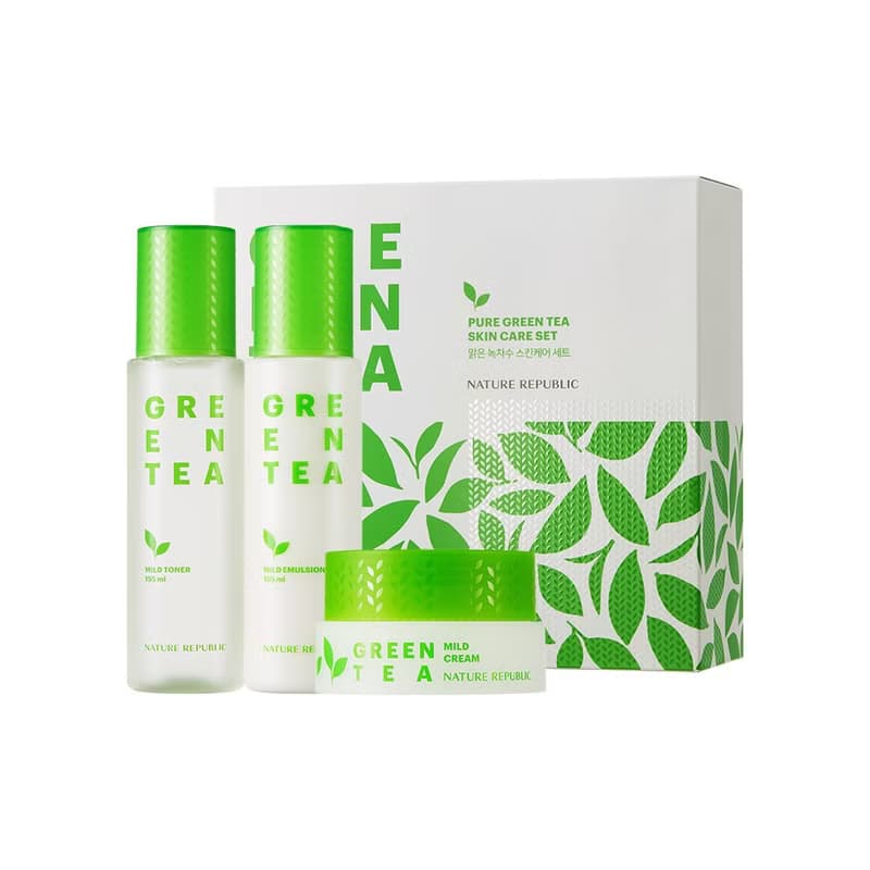 Nature Republic 純淨綠茶淨膚保濕組 保濕 化妝水+乳液+乳霜