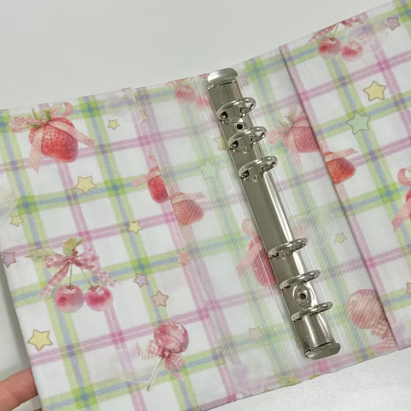 Pink star diary cover (A6 size) / book cover bookbinder 2024 New Year's present