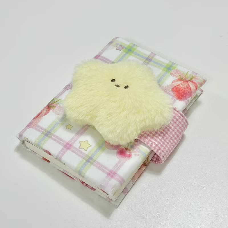Pink star diary cover (A6 size) / book cover bookbinder 2024 New Year's present