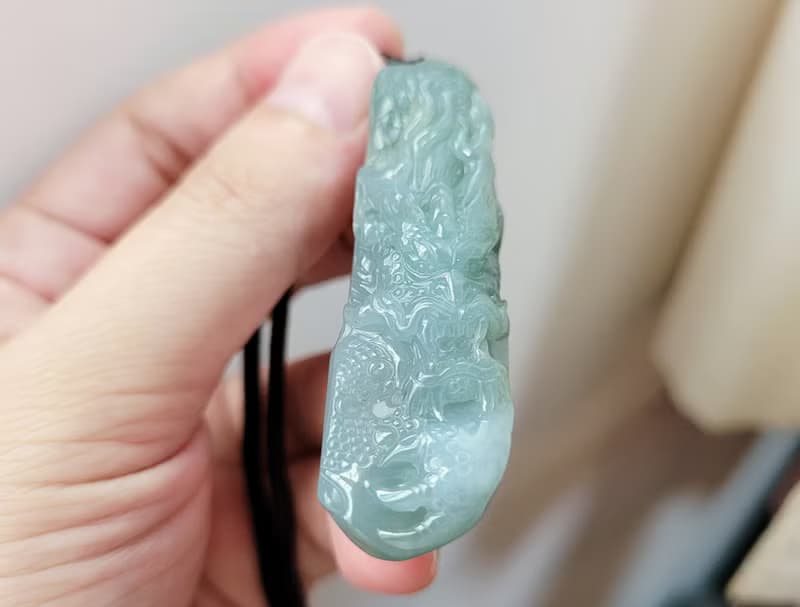 【親翠】天然翡翠 冰睛底霸氣小龍牌項鍊 也適合女生配戴 生肖龍