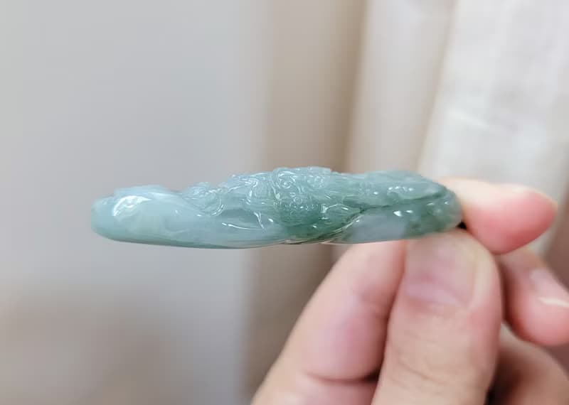 【親翠】天然翡翠 冰睛底霸氣小龍牌項鍊 也適合女生配戴 生肖龍