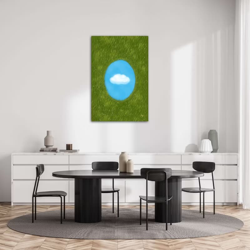 草原上的風與雲-掛畫/裝飾畫/療癒畫作/畫/植物/草/雲/天空/森林