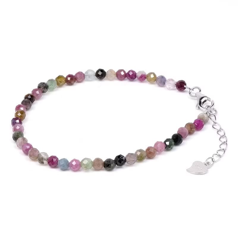 【正佳珠寶】【 簡約極細系列 】彩碧璽 3mm 彩碧璽手鍊