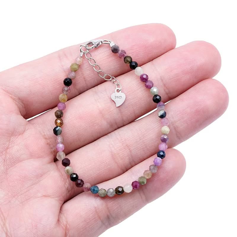 【正佳珠寶】【 簡約極細系列 】彩碧璽 3mm 彩碧璽手鍊