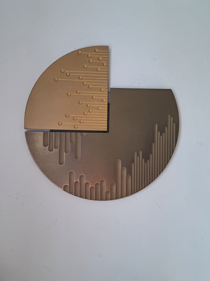 Abstract Metal Wall Sculpture, Geometric art, Geometric Wall Art, Liquid metal