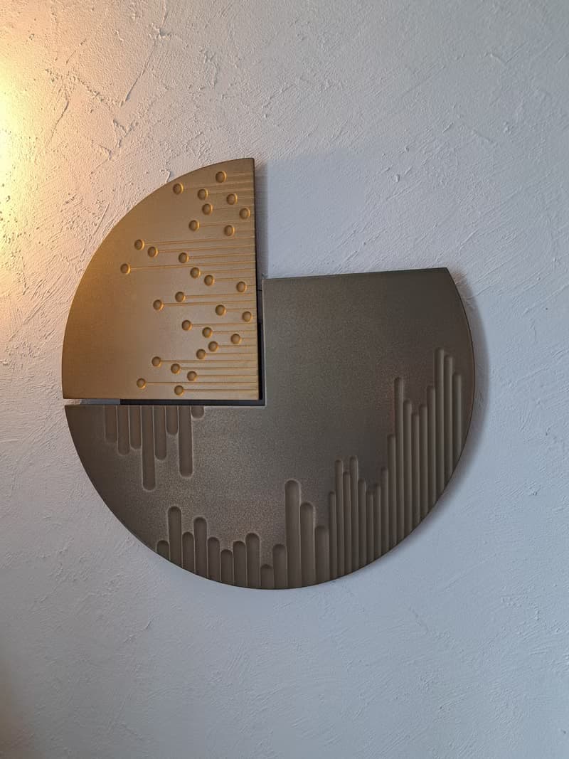 Abstract Metal Wall Sculpture, Geometric art, Geometric Wall Art, Liquid metal