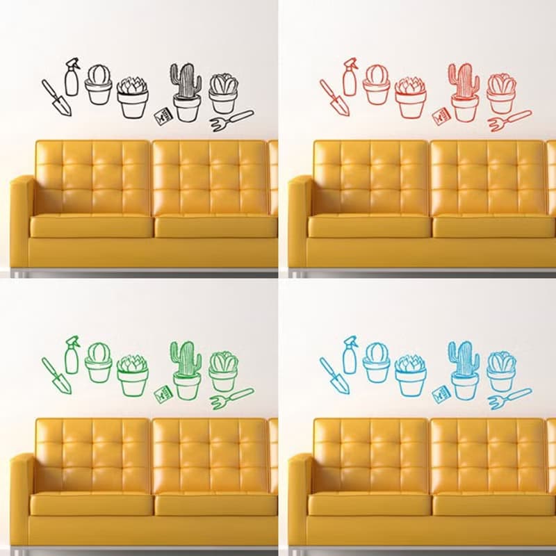 Smart Design 創意無痕壁貼◆療癒小盆栽(8色可選)