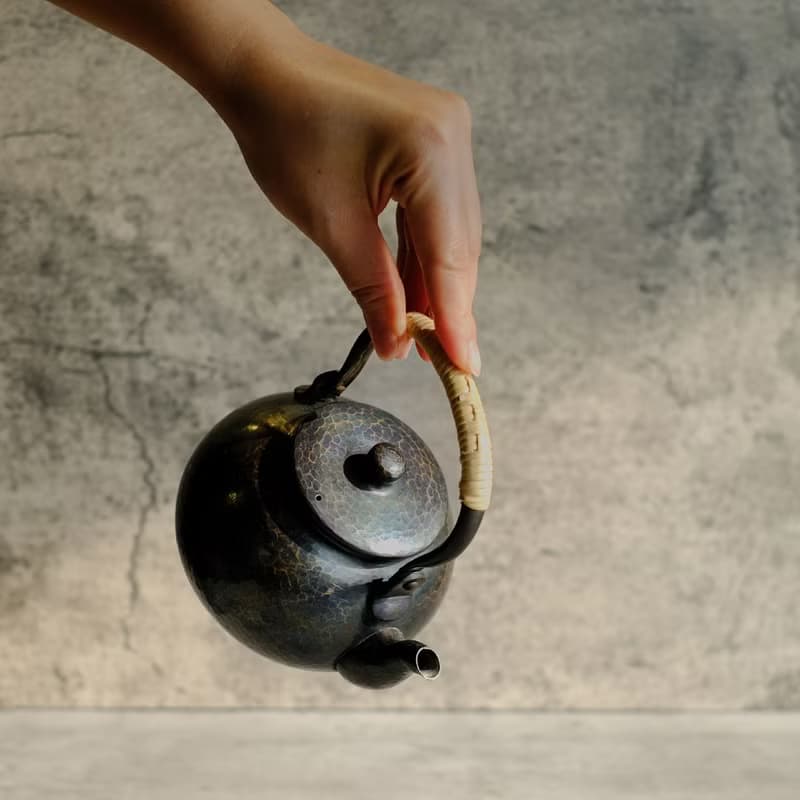 日本古美術【清穗堂】紫金銅 湯沸 茶壺 煮水壺