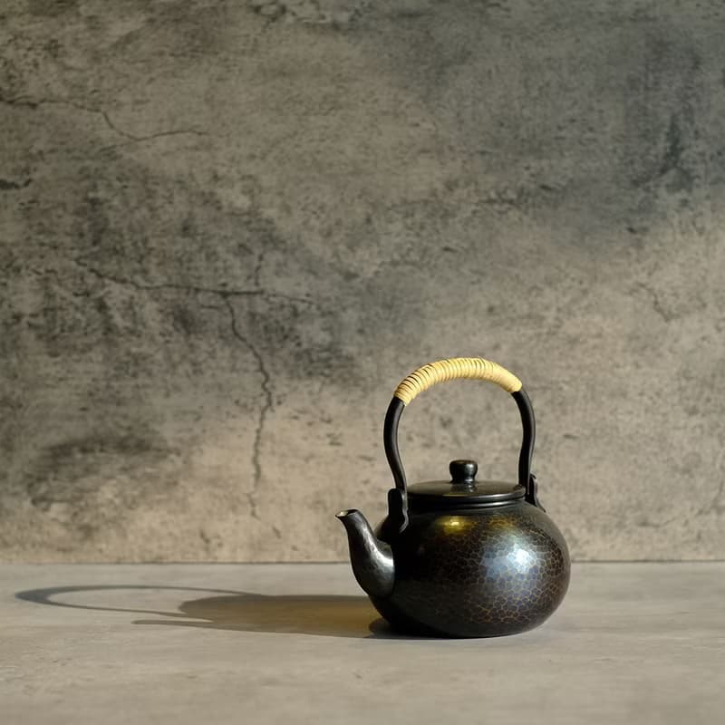 日本古美術【清穗堂】紫金銅 湯沸 茶壺 煮水壺