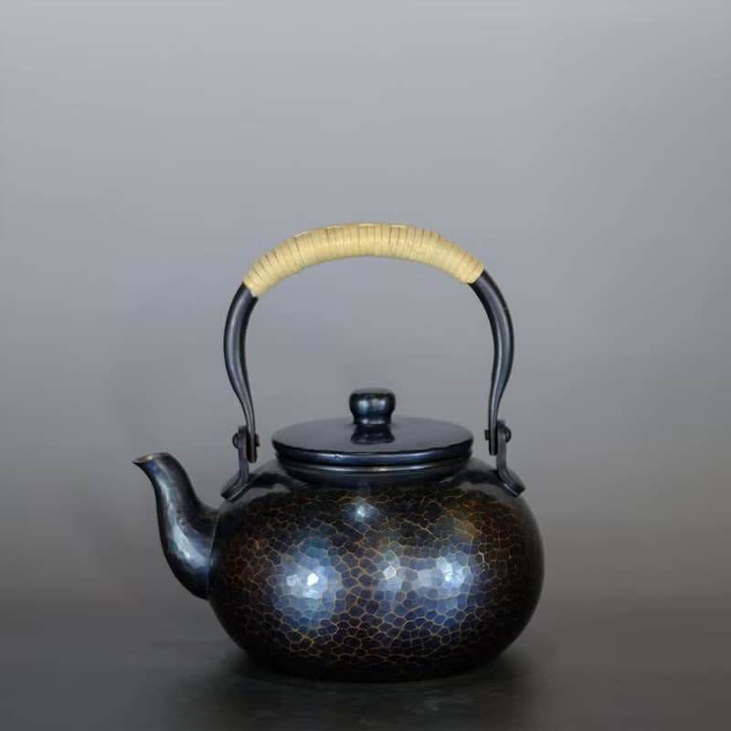 日本古美術【清穗堂】紫金銅 湯沸 茶壺 煮水壺