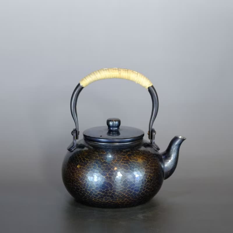 日本古美術【清穗堂】紫金銅 湯沸 茶壺 煮水壺