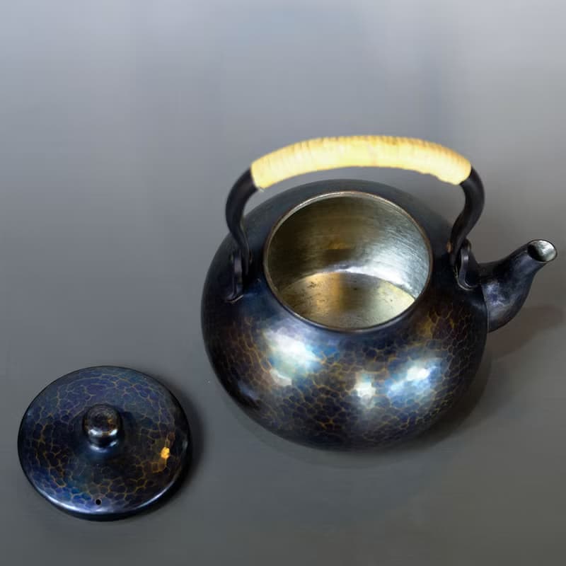 日本古美術【清穗堂】紫金銅 湯沸 茶壺 煮水壺