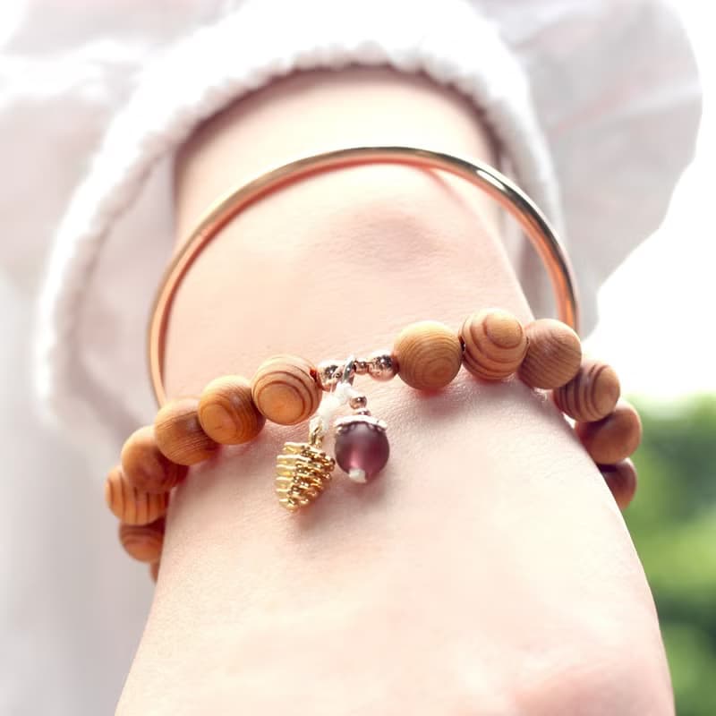 限量台灣檜木手珠18粒8mm 松果玫瑰 重油台檜木佛珠念珠 手鍊串珠