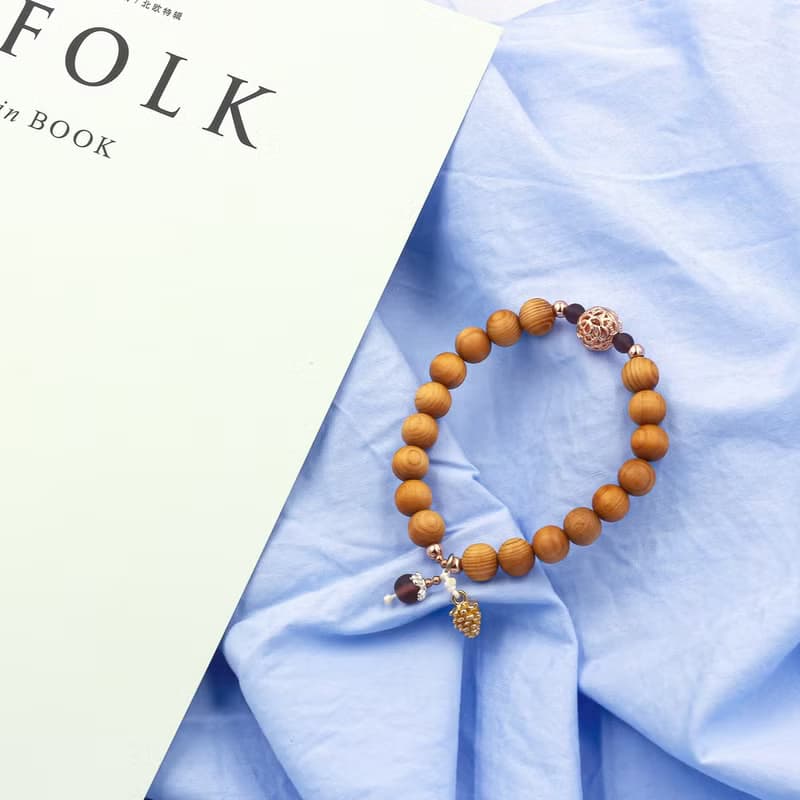 限量台灣檜木手珠18粒8mm 松果玫瑰 重油台檜木佛珠念珠 手鍊串珠