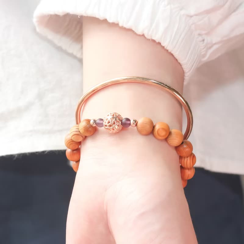 限量台灣檜木手珠18粒8mm 松果玫瑰 重油台檜木佛珠念珠 手鍊串珠