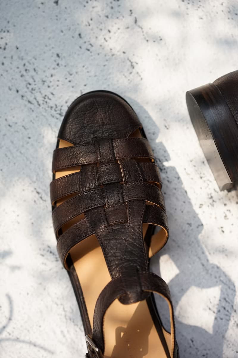 復古文青 手工做舊 羊皮 編織涼鞋 巧克力色