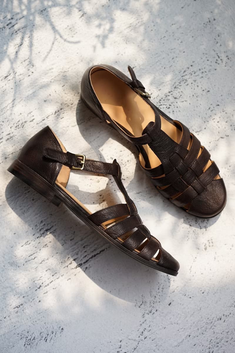 復古文青 手工做舊 羊皮 編織涼鞋 巧克力色