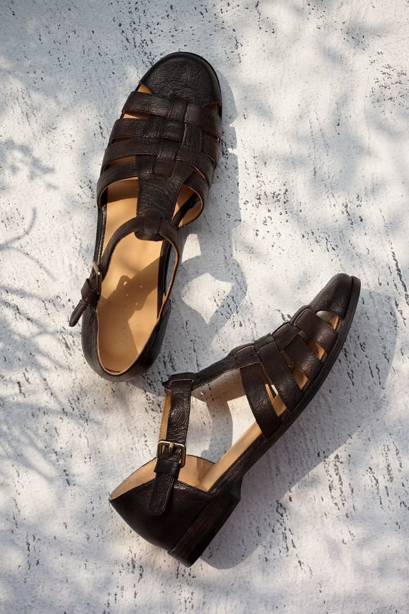 復古文青 手工做舊 羊皮 編織涼鞋 巧克力色