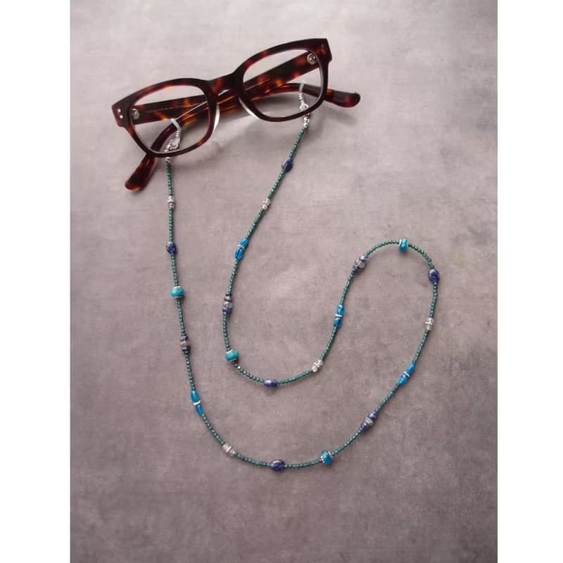 【Glasses Code】BlueGreen  2way グラスコード ネックレス兼用 眼鏡ホルダー