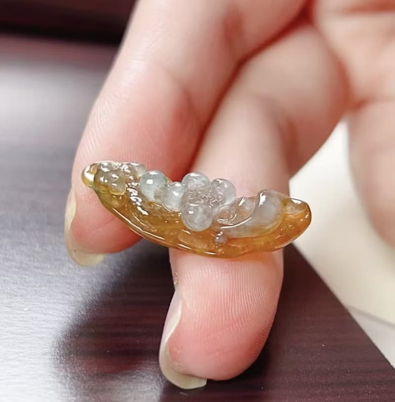 冰紅翡白肉巧雕翡翠蓮花 | 天然緬甸玉A貨翡翠 | 送禮