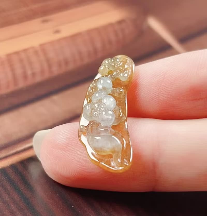 冰紅翡白肉巧雕翡翠蓮花 | 天然緬甸玉A貨翡翠 | 送禮