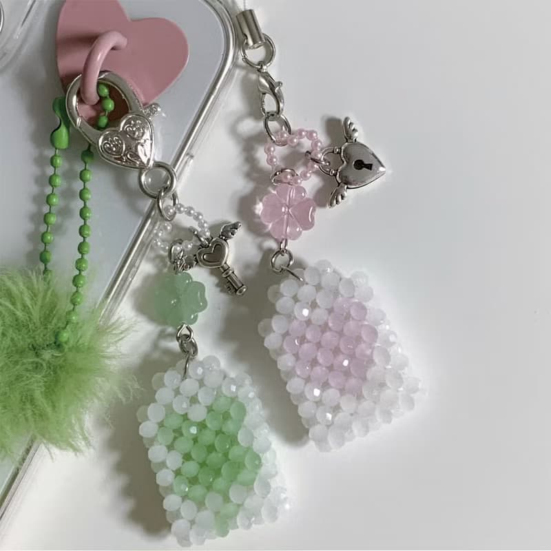 Lucky Love Charm Omamori Beads Keyring