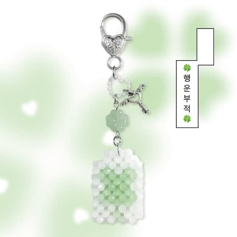 Lucky Love Charm Omamori Beads Keyring
