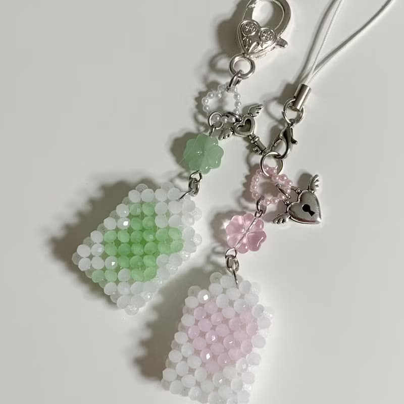 Lucky Love Charm Omamori Beads Keyring