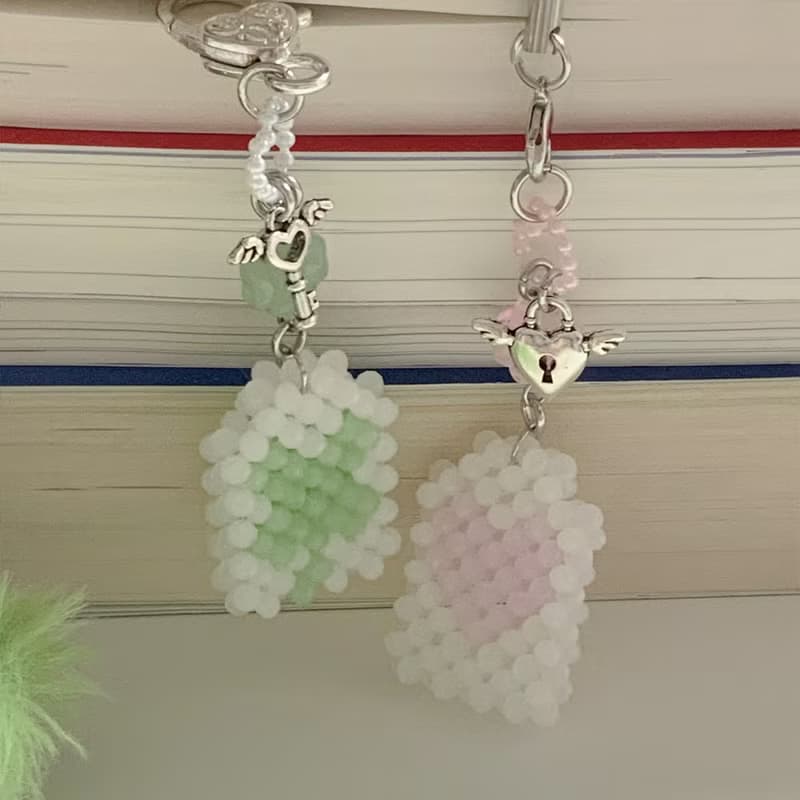 Lucky Love Charm Omamori Beads Keyring