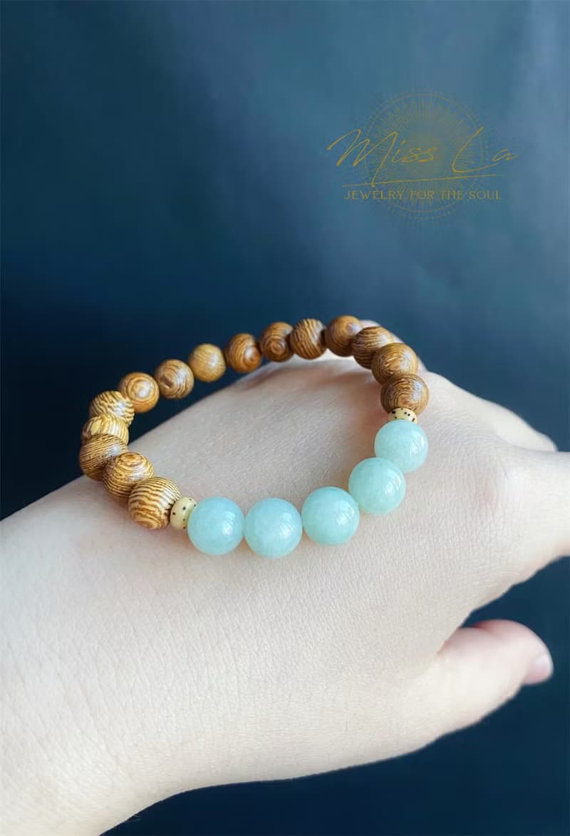 天然緬甸玉翡翠-淡果綠圓珠 手天然石 玉 禮物 手鍊 菩提