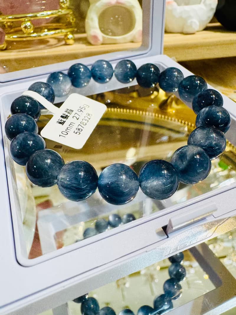 小精品稀有礦藍髮晶10mm27.95g平衡情緒啟發智慧創意擺脫負面思考