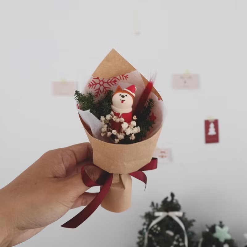 聖誕花束 \ 永生雪松 手提帶著走超可愛 迷你花束
