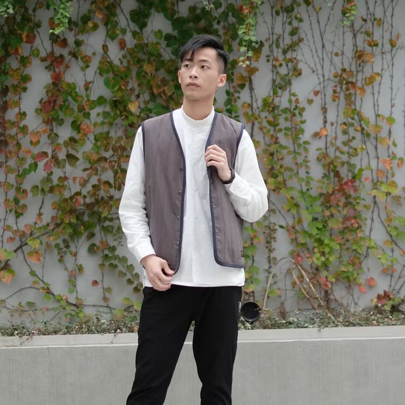 雙面夾棉背心 Quilted Vest/情侶服/簡約/秋冬/工裝/外套