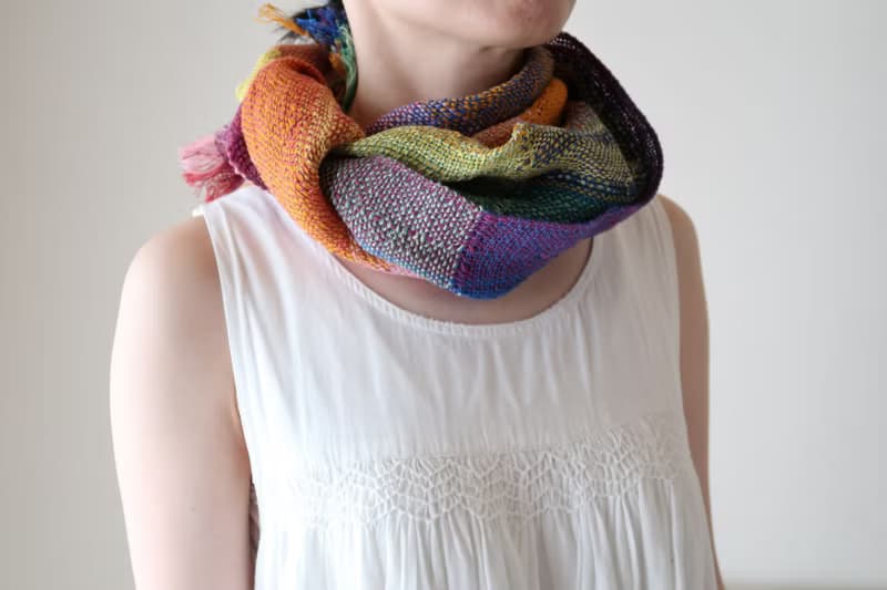 手織りストール　リネンコットン　ダブルレインボー　ショール　タペストリー　ギフト　春節　生日禮物　Shawl (M) 39