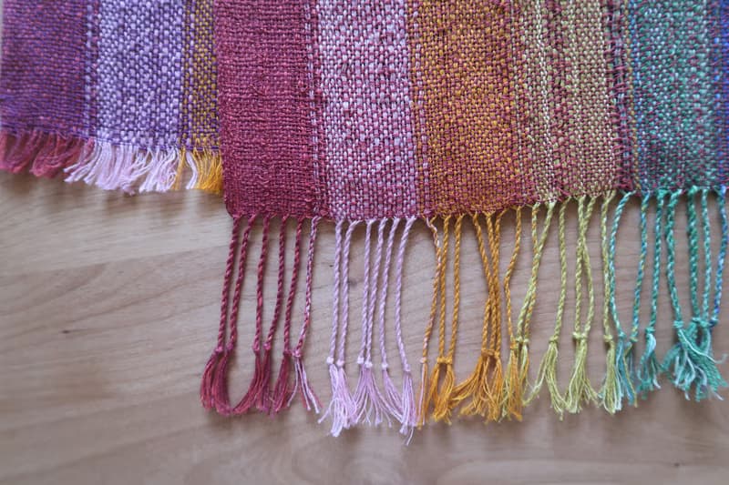 手織りストール　リネンコットン　ダブルレインボー　ショール　タペストリー　ギフト　春節　生日禮物　Shawl (M) 39