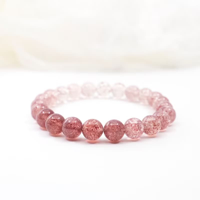 漸變草莓晶 8MM 天然石手鍊 I 魅力提升 旺桃花 好人緣 I