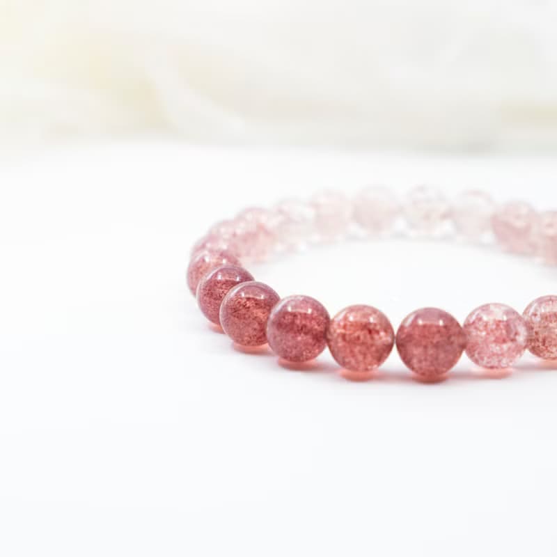 漸變草莓晶 8MM 天然石手鍊 I 魅力提升 旺桃花 好人緣 I
