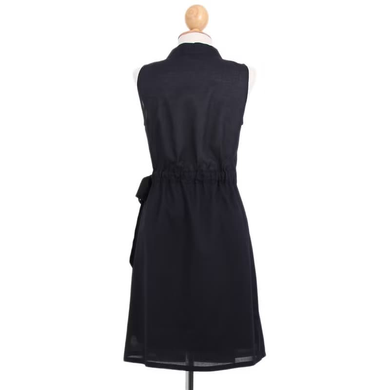 Cotton Wrap Around Dress / Black