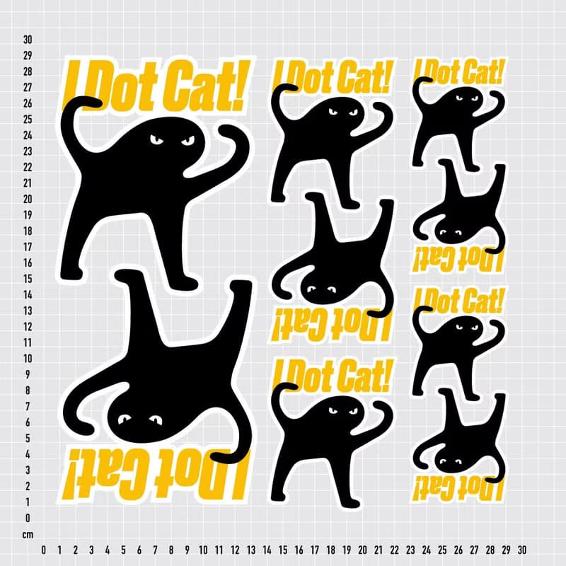 I don't cat 貓咪 防水貼紙組合 可貼筆電 行李箱 汽機車 257