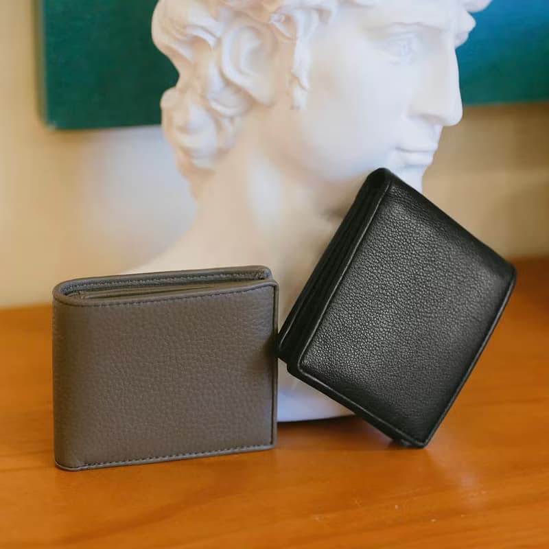 【男士禮物】Grayson RFID防盜皮革雙摺錢包連額外隔層 - 卡其色